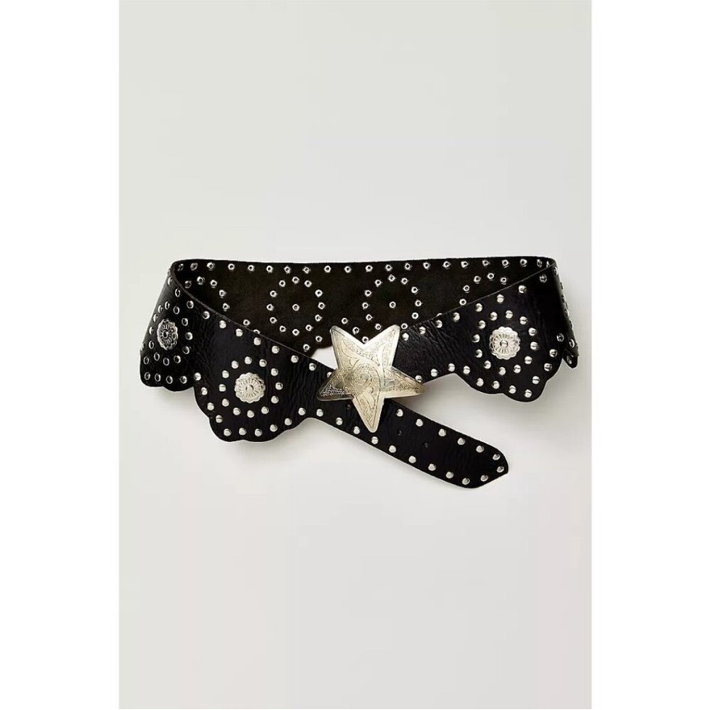 Free People Solar Myth Black Studded Belt